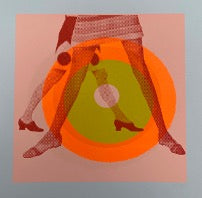 'If I Want To!', original hand pulled silk screen print by Nathalie Kingdon. Neon 1960s Print, Limited Edition of 21.