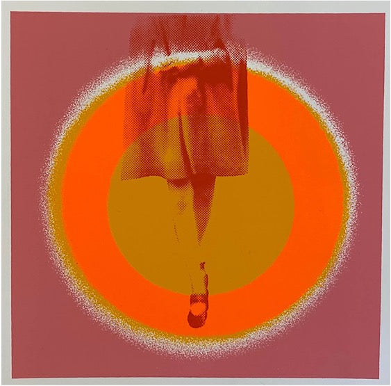 'The Gitane Smoker', original hand pulled silk screen print by Nathalie Kingdon. Neon 1960s Aesthetic Print.  Edition of 21